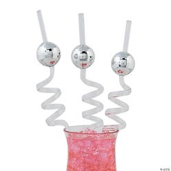 Disco Ball Silly Straws - 12Pk